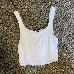 White Cropped Tank